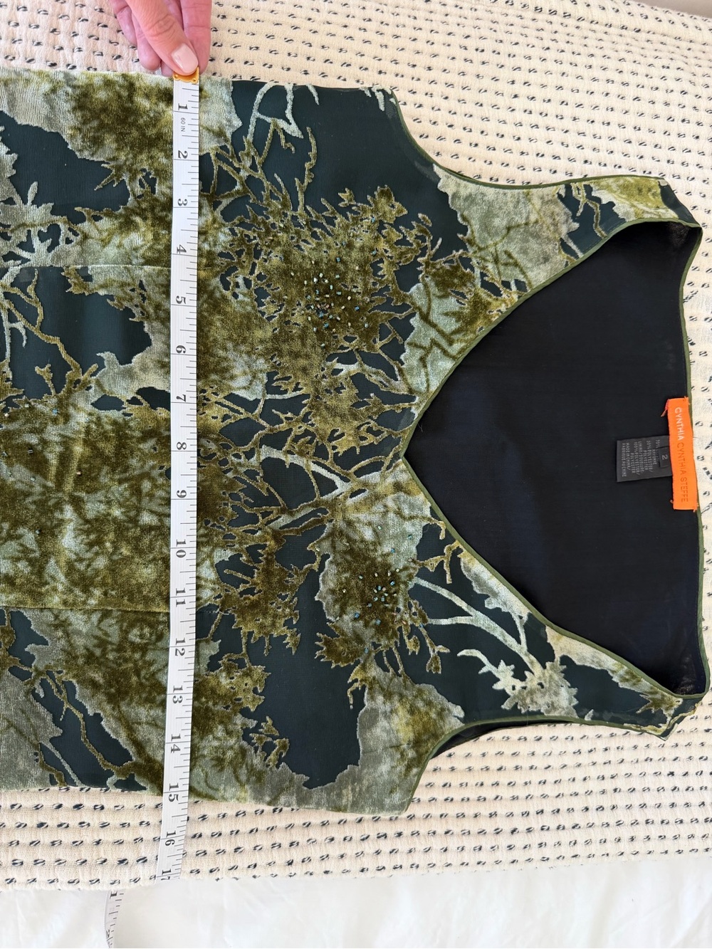 Cynthia Steffe Olive & Black V-Neck Floral Cocktail Dress - Picture 5 of 8